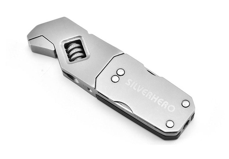 Skanto | Multifunksjonell bærbar rustfritt stål justerbar og sammenleggbar unbrakonøkkel med skrutrekker, for daglig bruk