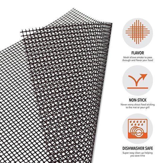 Skanto | Teflon Non-stick BBQ Grill Mesh Mat for gjenbrukbar rengjøring