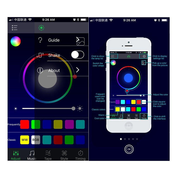 Skanto | 5 i 1 6.2M RGB LED Lys Lyd Aktiv Bil Interiør Lys