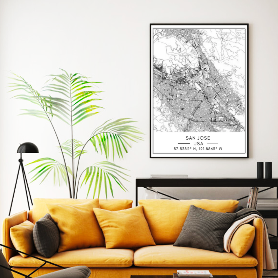 Bykart over San Jose – Lerretsbilde