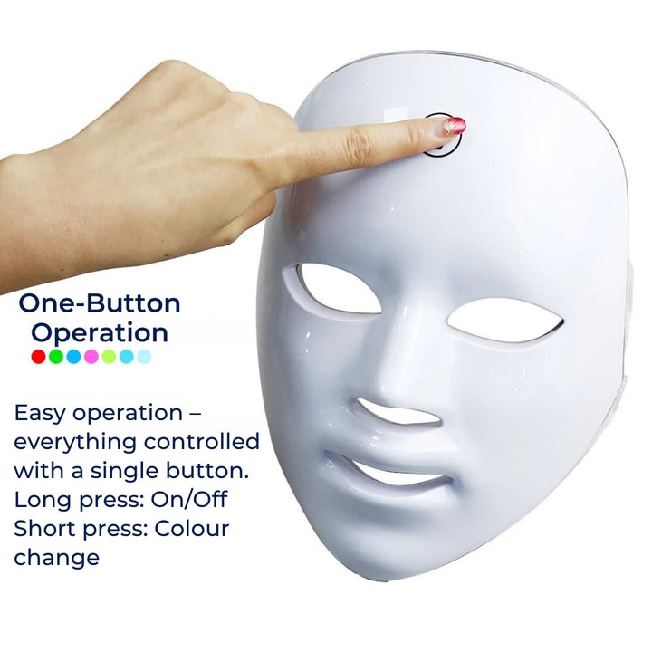 GlowSkin Pro LED Lysbehandling Maske | Stimulerer Kollagen - Reduserer Rynker - Forbedrer Hudtexture - Beroliger Rødhet Skanto