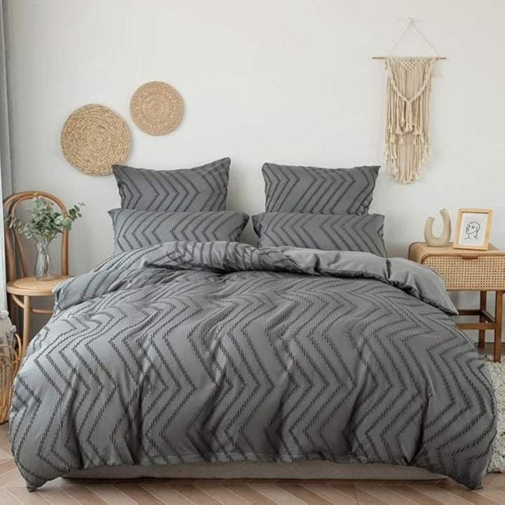 Skanto | Chevron Plysj Dynecover | 3pcs Sett