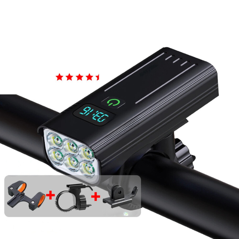 5000 Lumen USB-varende Fahrradlampe med Halterungen