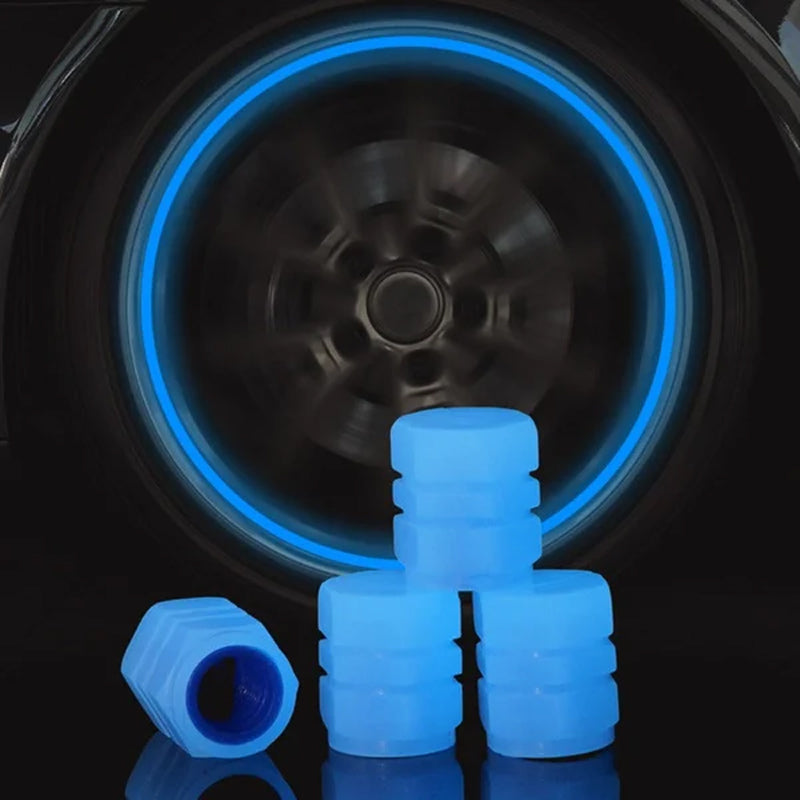 Skanto | Universelle Fluorescerende Dekk Ventilhetter (4 STK/Sett)