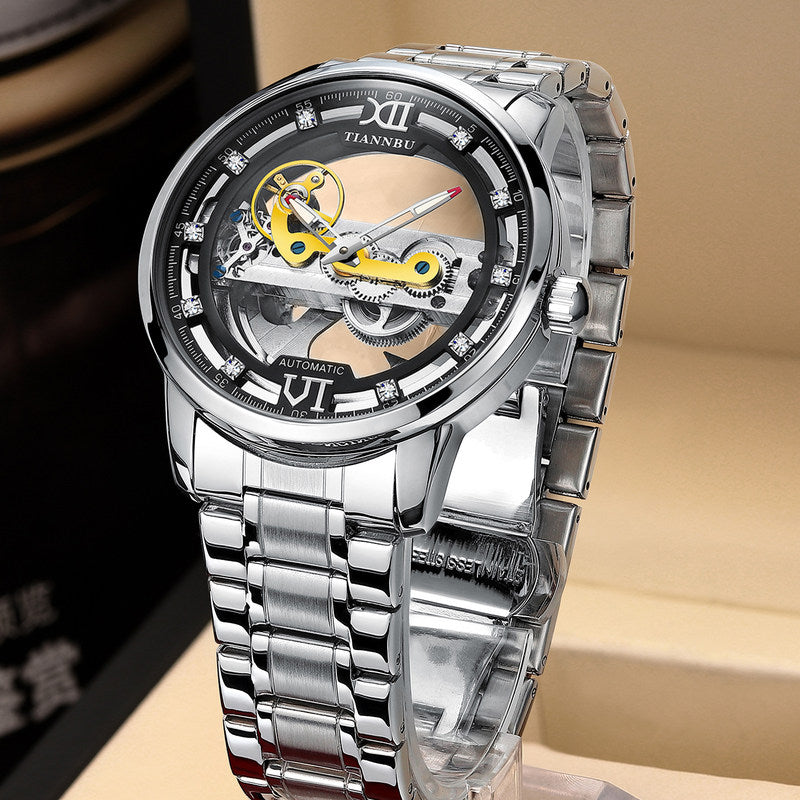 Skanto | Skeleton Tourbillon Ultra Tynn Automatisk Mekanisk Klokke
