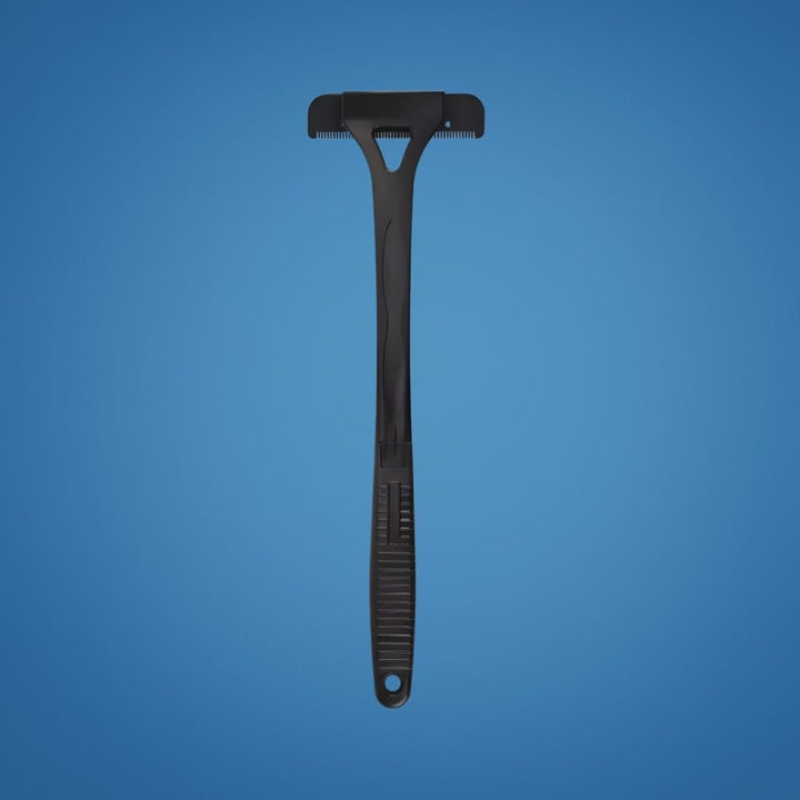 Ekstra-lang håndtak rekkevidde – Skarpe rustfrie blader – Jevn smertefri barbering – Uanstrengt DIY grooming for menn Skanto