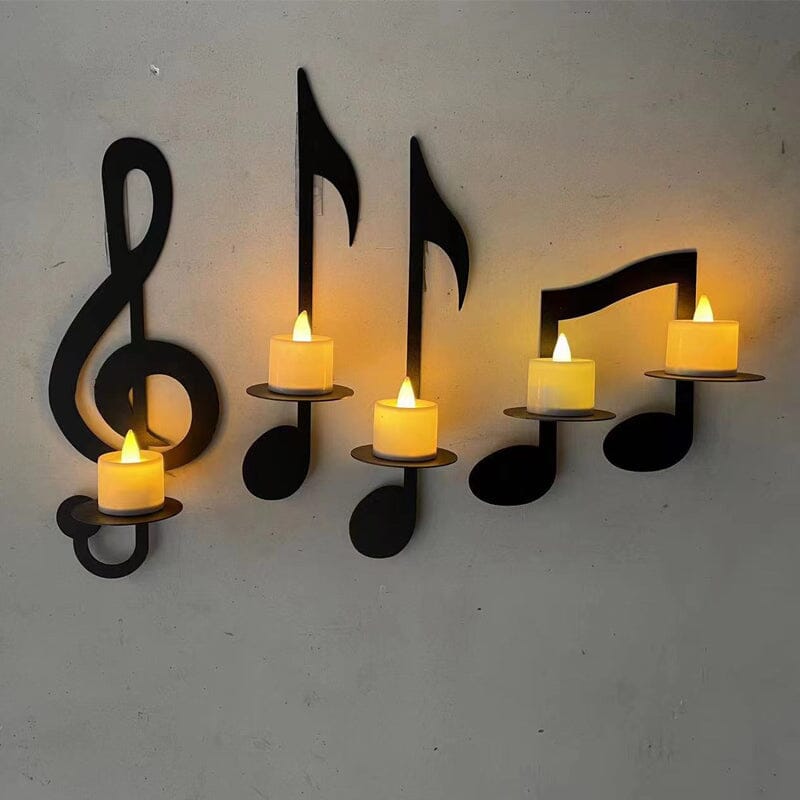 Skanto | Svart Musikknoter Vegglampe