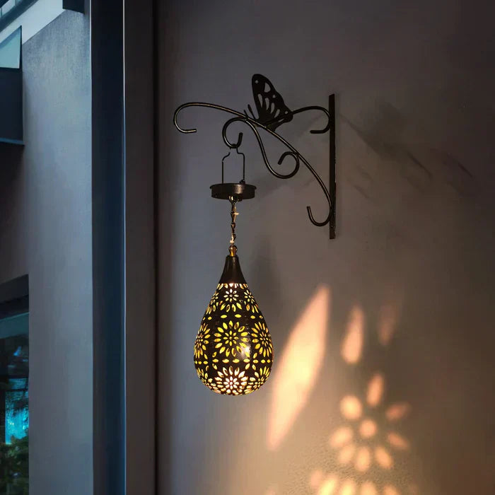Skanto | Solcelledrevet og værbestandig hage lampe i blomsterdesign – For stilfull utendørs belysning
