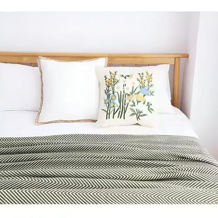 Skanto | Herringbone duskfringed strikket teppe