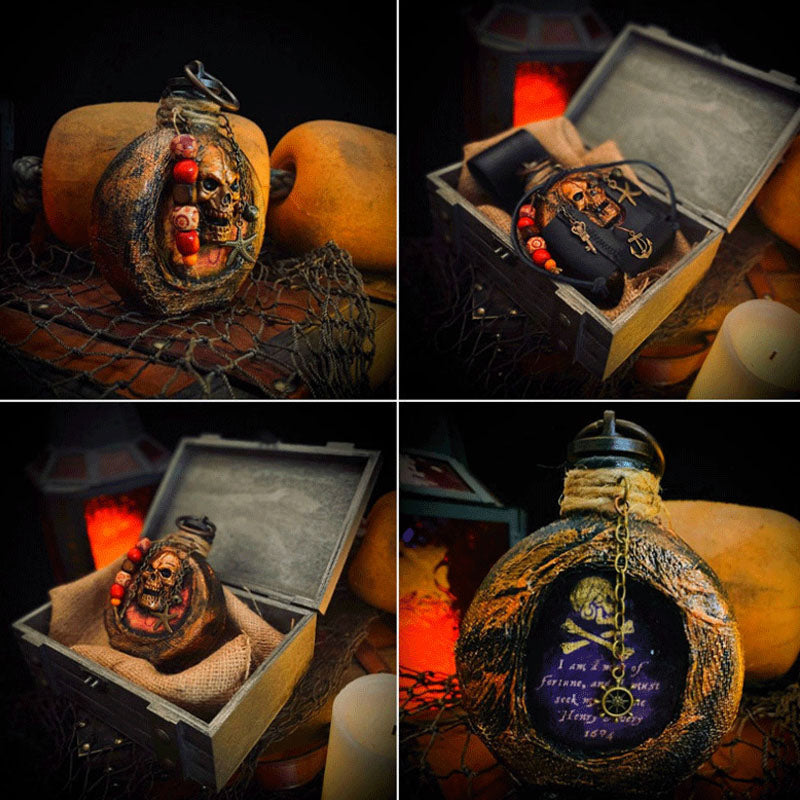 Skull Pirate Rum Flaske laget av harpiks | Skanto