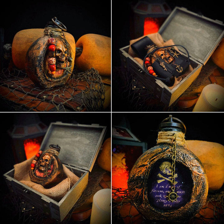 Skull Pirate Rum Flaske laget av harpiks | Skanto