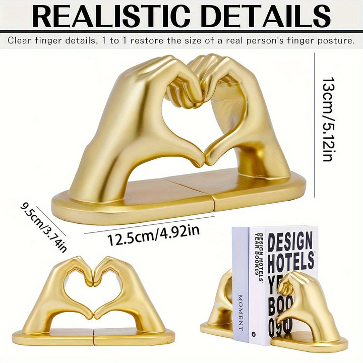 Chic Heart Support - Moderne Finger Bokholdere i Gull Skanto
