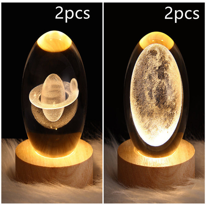 3D Galaxy Crystal Ball LED Nattlys | Skanto