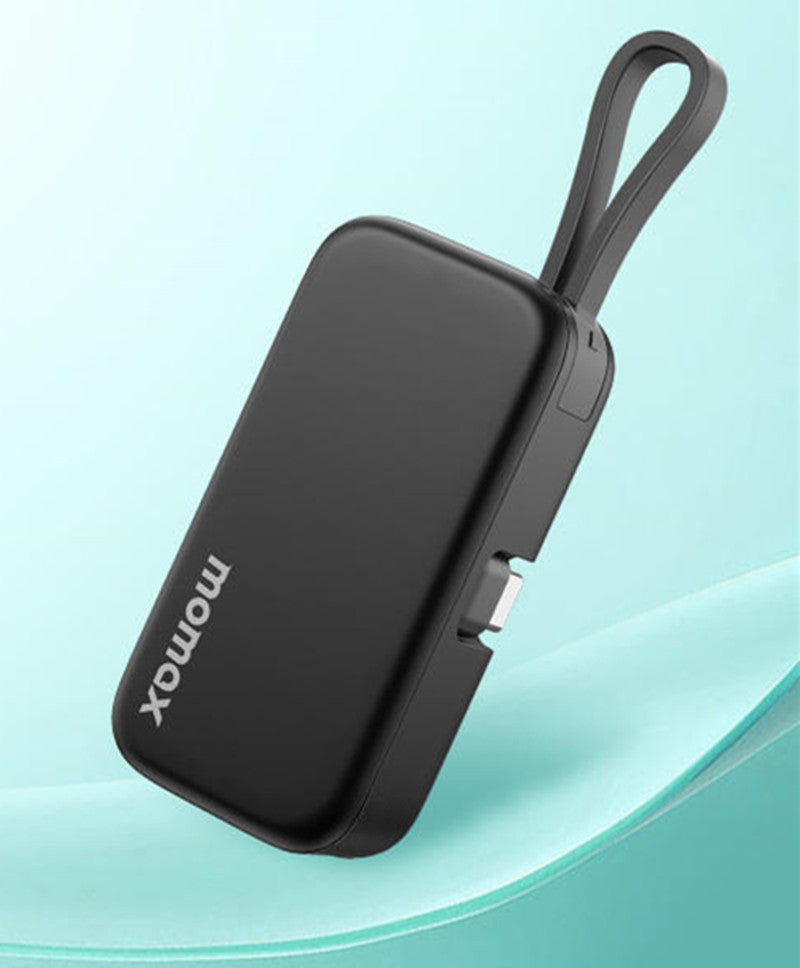 Skanto | 5000mAh Mini Kapsel Bærbar Strømbank Med Innebygd Hurtiglader Kabel