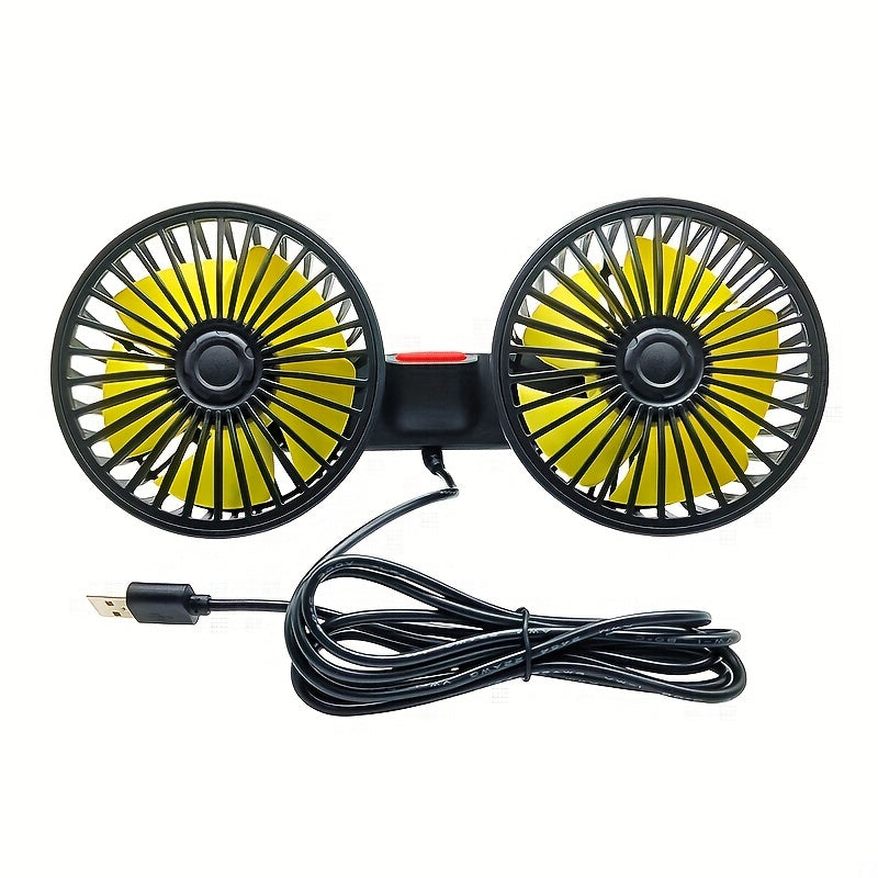 1 Pc Bilvifte, Bil Liten Klargjører, Dobbelhodet Bakvifte, Sterk Vind, 360 Grader Rotasjon, Stor Luftvolum, Subwoofer Drift, Base Festet Klemme Monteringsmetode, Passer For Bil Hjem | Skanto