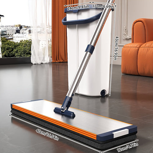 Flat mop set with bucket & wringing function | Skanto