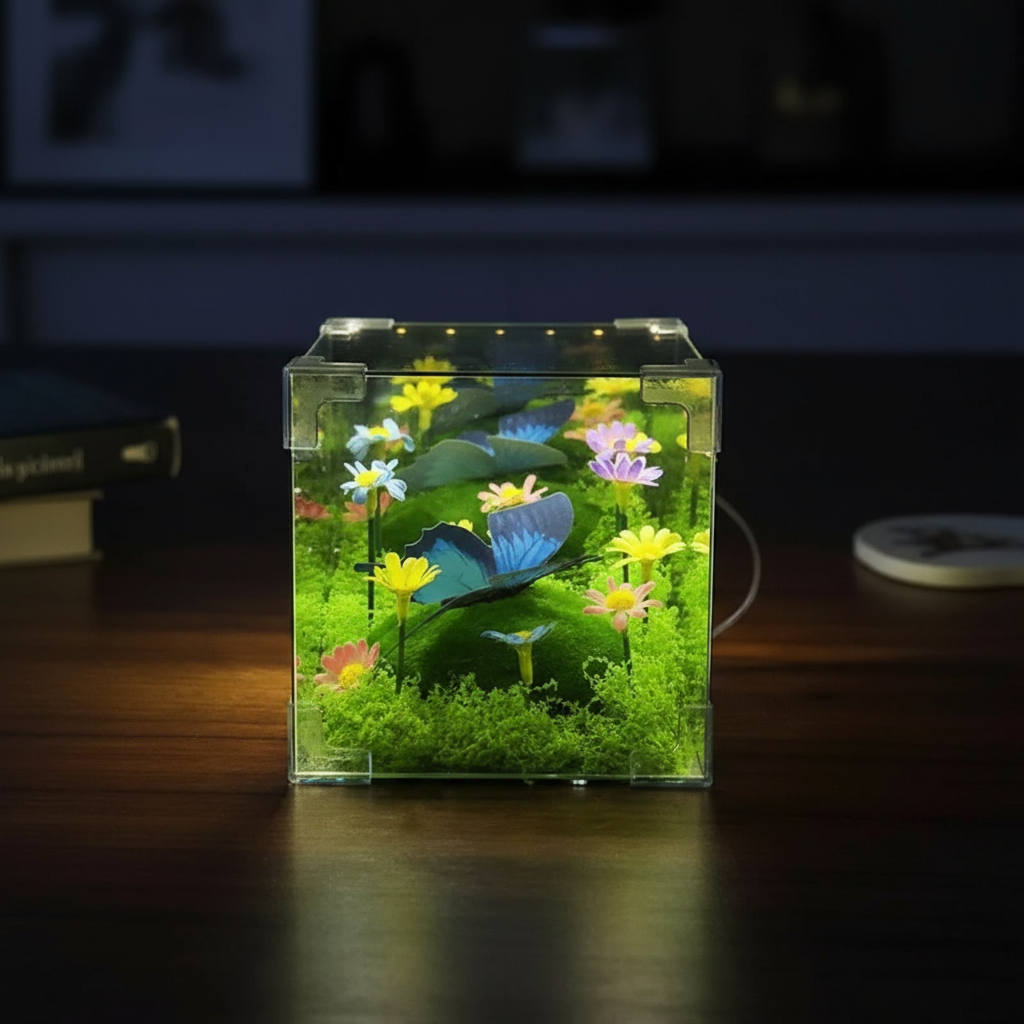 LED Sommerfuglhage Terning Nattlys Dekor | Skanto