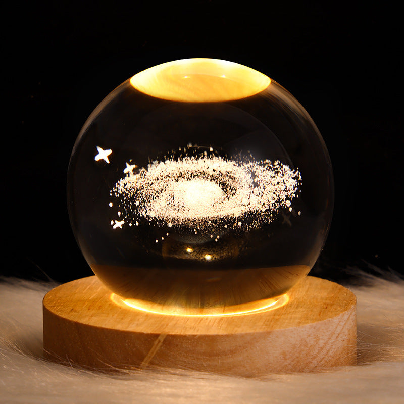 3D Galaxy Crystal Ball LED Nattlys | Skanto
