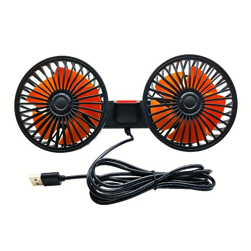 1 Pc Bilvifte, Bil Liten Klargjører, Dobbelhodet Bakvifte, Sterk Vind, 360 Grader Rotasjon, Stor Luftvolum, Subwoofer Drift, Base Festet Klemme Monteringsmetode, Passer For Bil Hjem | Skanto