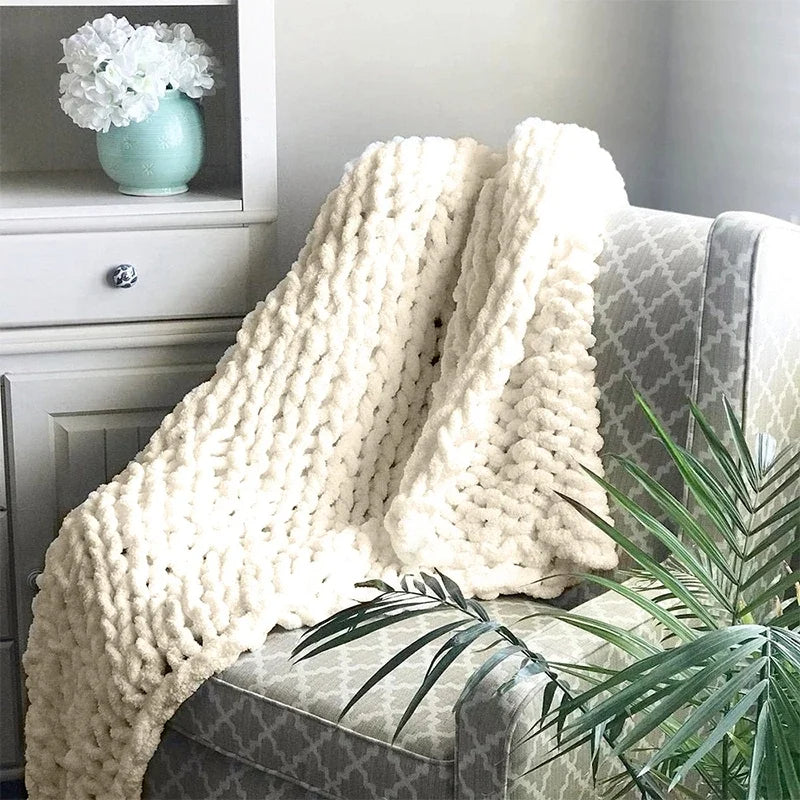 Skanto | Tykk Linje Sofa Strikket Teppe