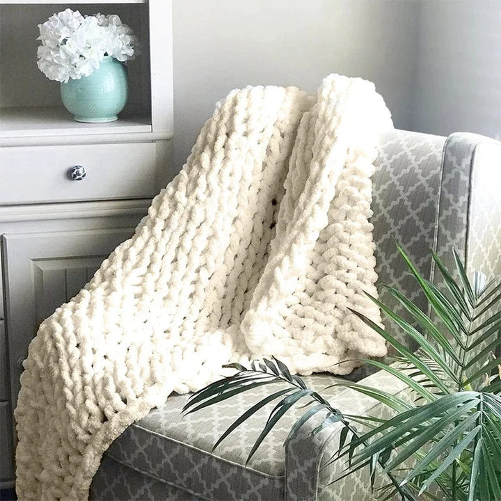Skanto | Tykk Linje Sofa Strikket Teppe