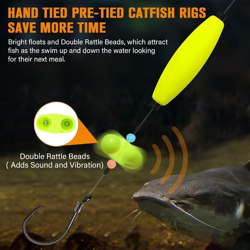 Skanto | Pre-Rigget Catfish Float Rigs med Rattle Beads