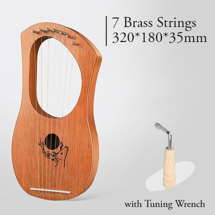Skanto | 16 Messingstreng Mahogni Lyre Harpe med Tonetrench for Barn, Tenåringer & Voksne