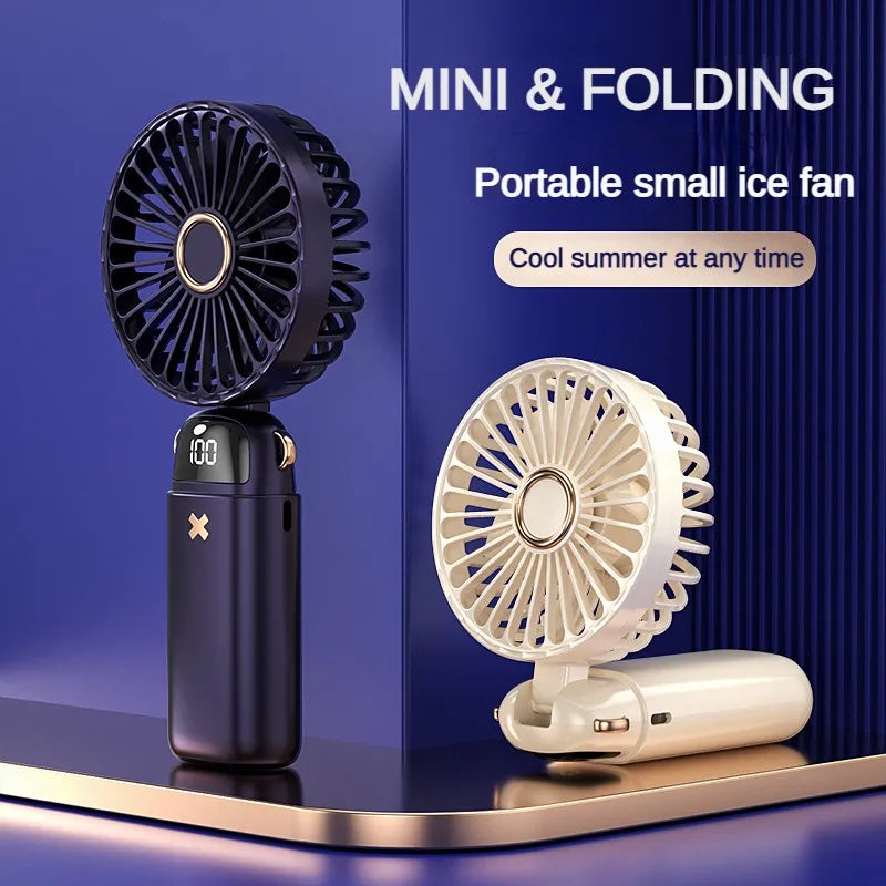 Bærbar USB Håndholdt Mini Vifte med Telefonstativ | Skanto