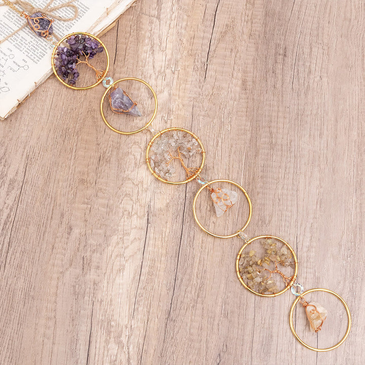 Skanto | Krystall Livets Tre 6 Ringer Veggdekor Ornament