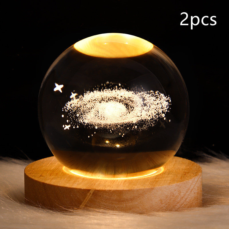 3D Galaxy Crystal Ball LED Nattlys | Skanto
