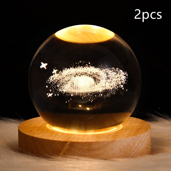 3D Galaxy Crystal Ball LED Nattlys | Skanto