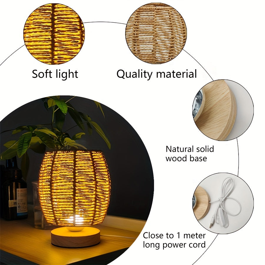 EcoLoom Bordlampe – Håndlaget Tre med LED Skanto
