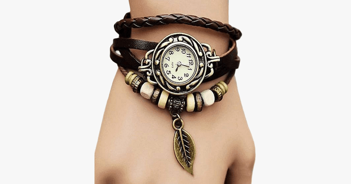 Skanto | Den Boho-Chic Blad Vintage Klokke