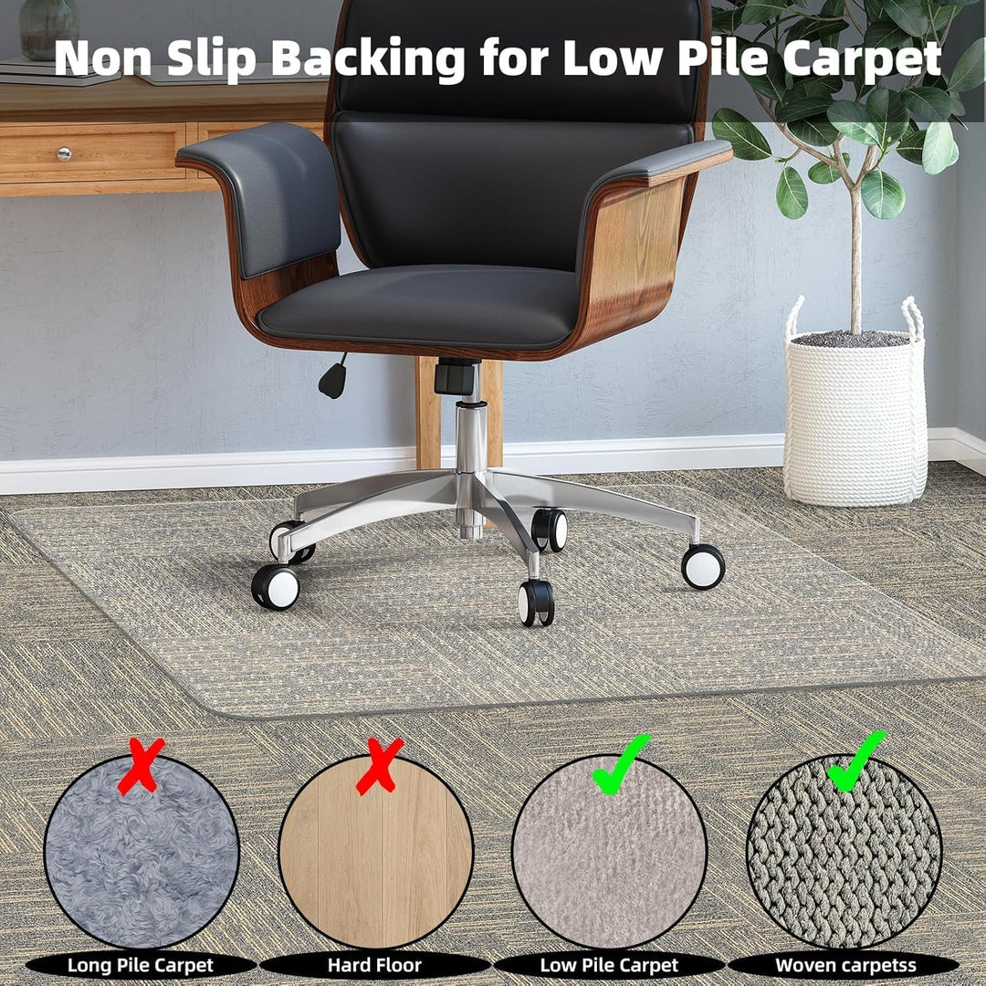 Frendorf | Klar PVC Kontorstolpledd for Lav-Pile Teppegulv – 120×90 cm Beskytter – Myrida