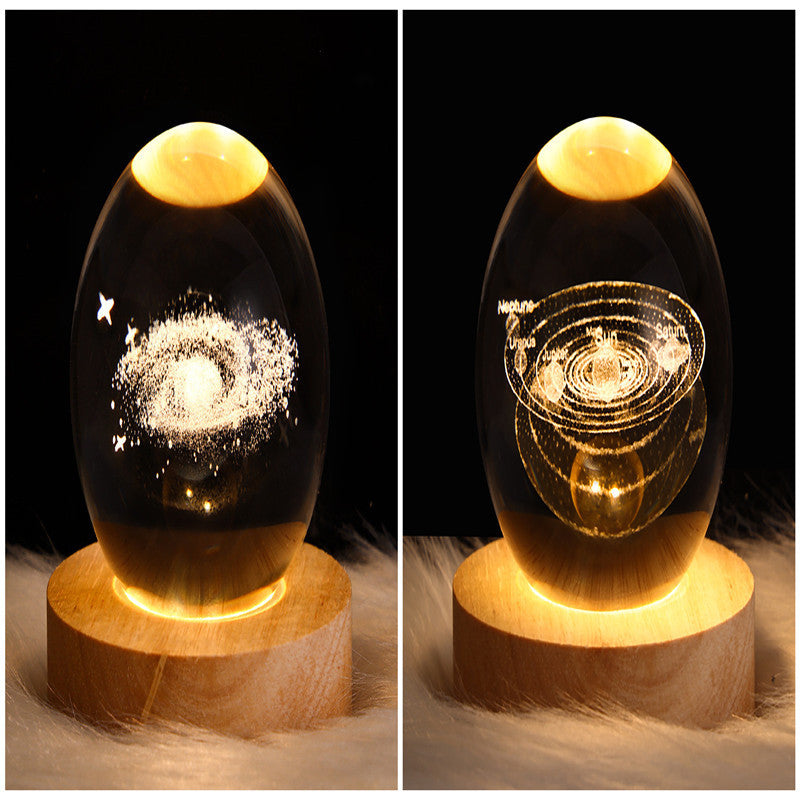 3D Galaxy Crystal Ball LED Nattlys | Skanto