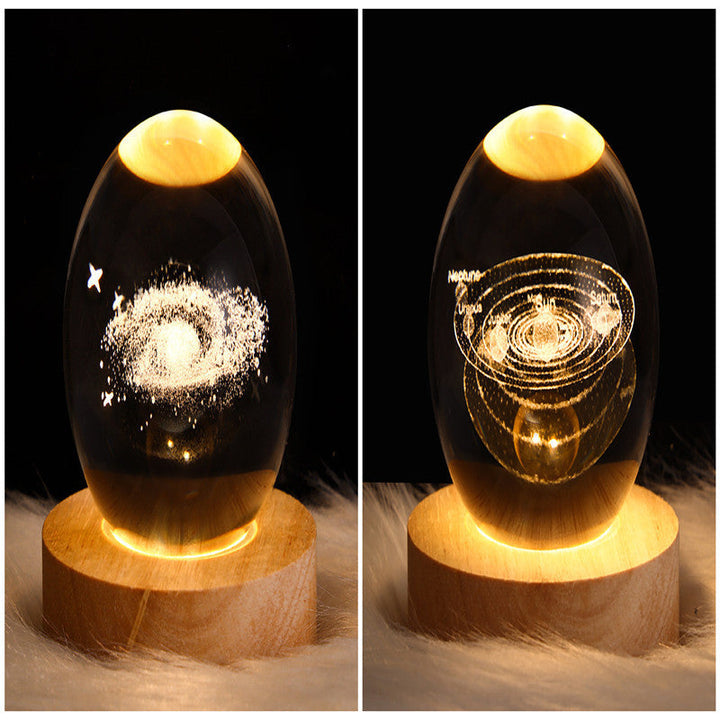 3D Galaxy Crystal Ball LED Nattlys | Skanto