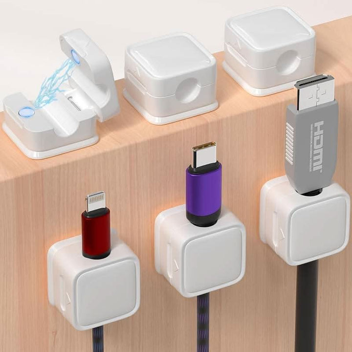 Skanto | Magnetisk Kabele Organizer Klips for Skrivebord & Kontor