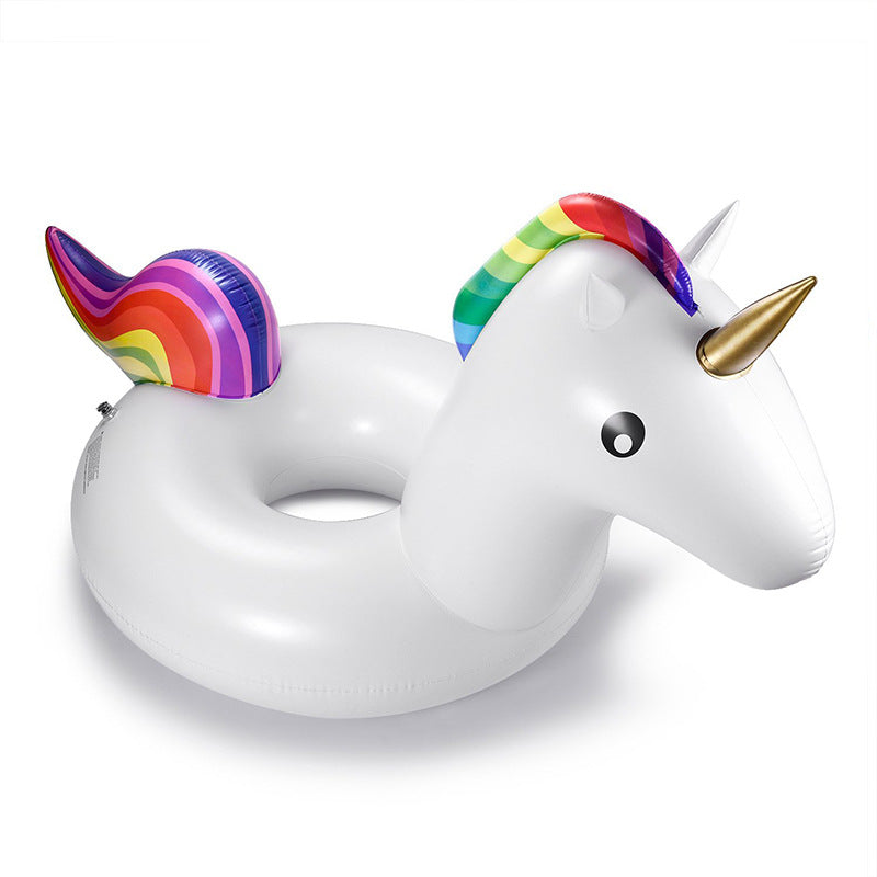 Damer oppblåsbar unicorn svømme-ring med fargerik design Skanto