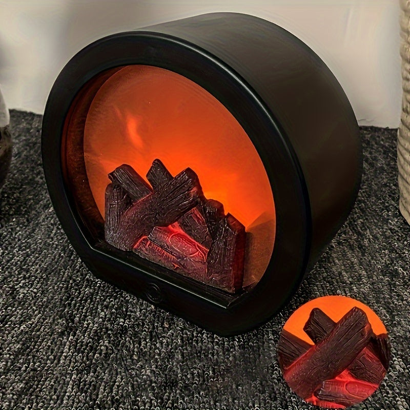 Skanto | Koselig rektangulær peis lantern lykt lampe - Realistisk simulasjonsflamme lys