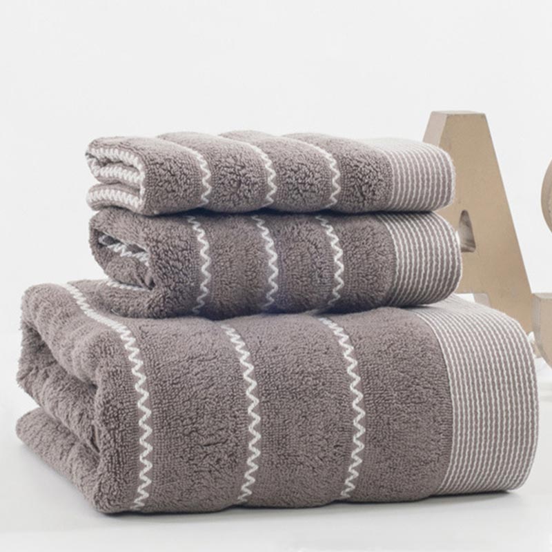 Striped Badehåndkle Bad håndkle Sett 100% Bomull | Skanto