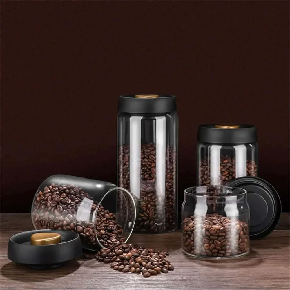 Skanto | Glass Kaffe Bønne Beholder – Lufttett Aroma Bevaringsglass