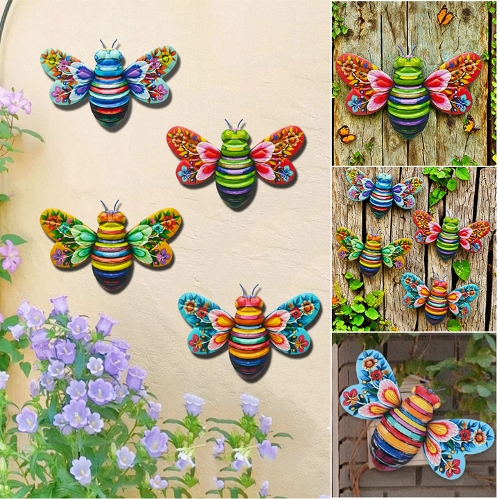 Skanto | Iron Bee Kunst Skulptur Henge Veggdekorasjoner for Hage