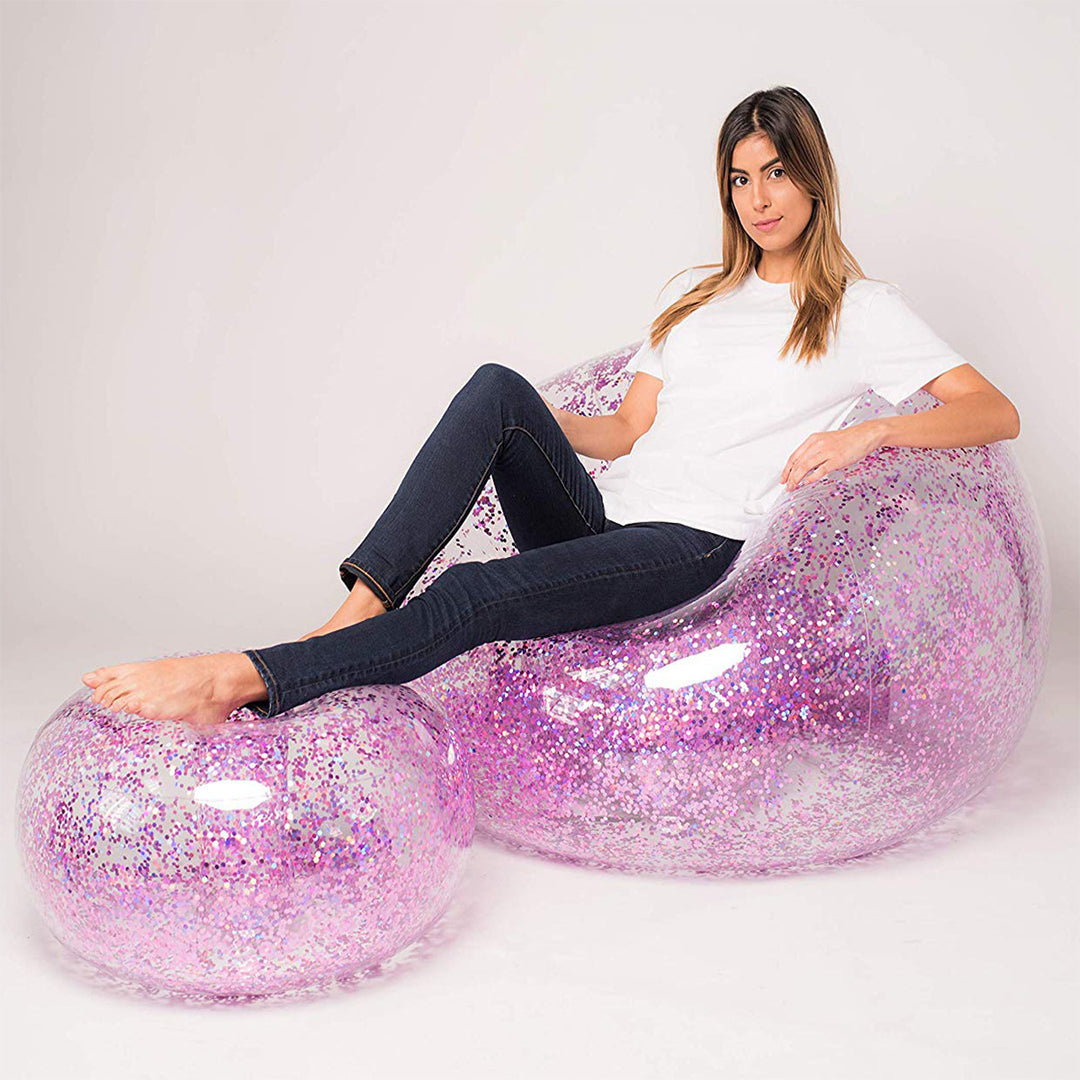 Unisex oppblåsbar lounge badekar med glitrende design Skanto