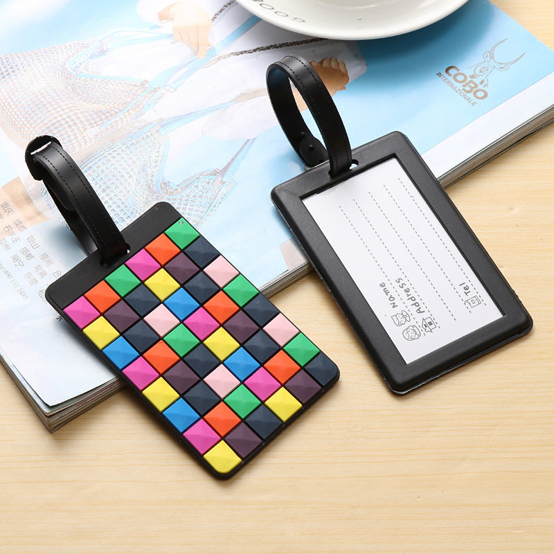 Unisex Colorful Geometric Pattern Luggage Tag Skanto