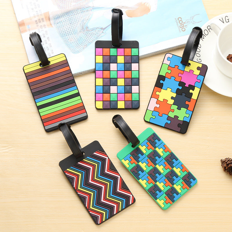 Unisex Colorful Geometric Pattern Luggage Tag Skanto