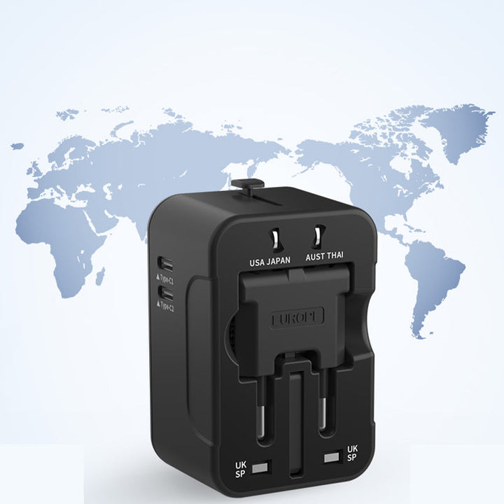 Universell reiseadapter med doble USB-porter | Skanto