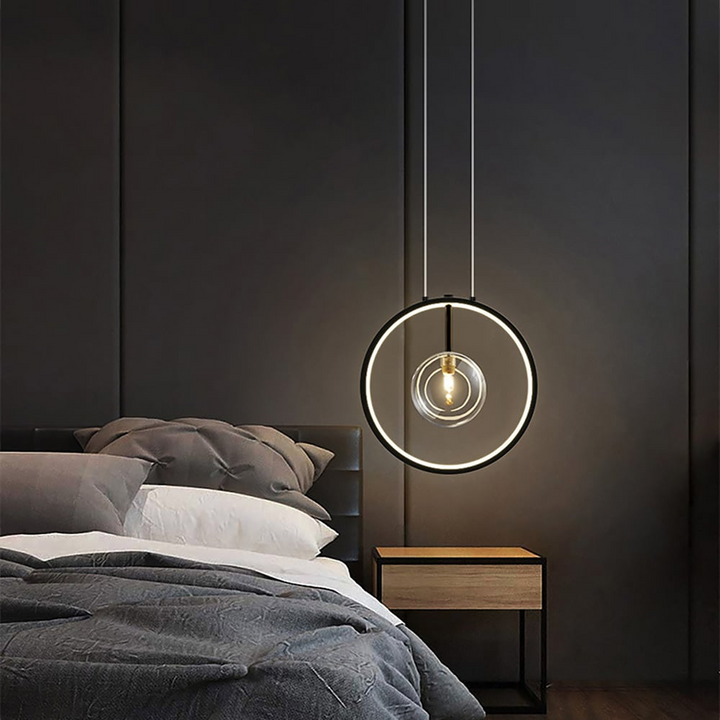 Skanto | Minimalistisk Glass Ball Pendellampe Svart