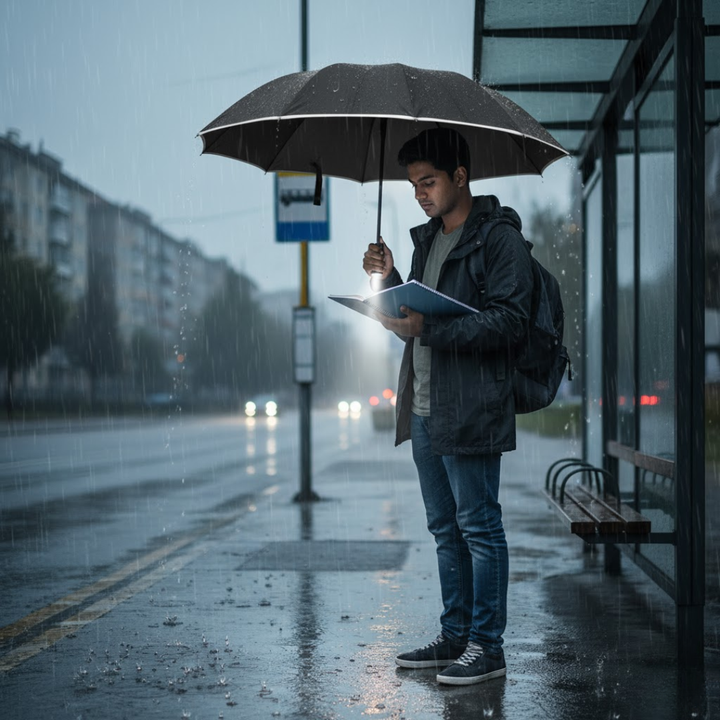 StormShield LED Paraply med Automatisk | Skanto