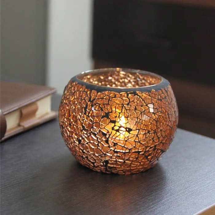Skanto | Mosaikkglass lysestake for hjemmedekor