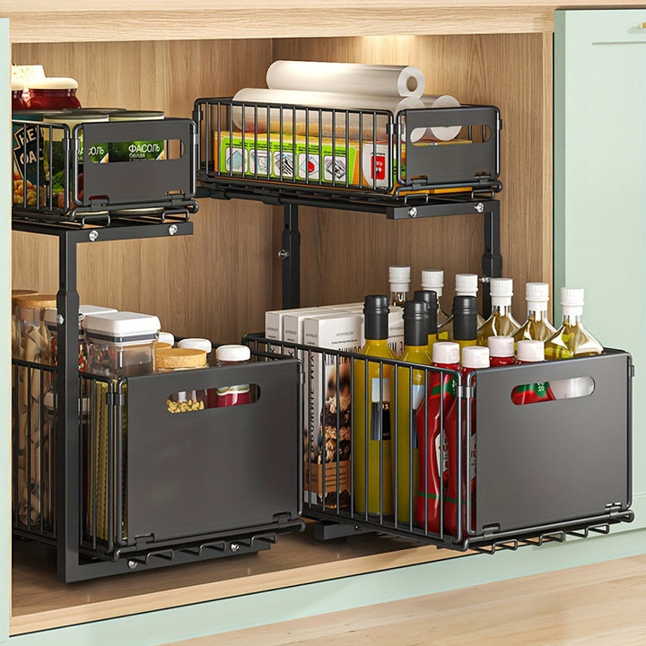 Pull-out Under-Cabinet Organizer 2 Levels | Skanto